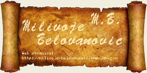 Milivoje Belovanović vizit kartica